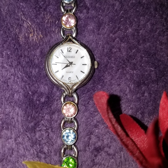 Kessarris Multi-Colored Linked Banded Watch 7" - Picture 2 of 5